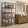 thumbnail image 2 of Legooin 36"W x 18"D x 82"H Heavy Duty Storage Shelf Garage Rack with Wheels Adjustable Shelving Unit for Residential Industrial Use, Black, 2 of 8
