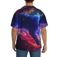 thumbnail image 3 of Gukieu Cosmic Cat Psychedelic Journey Print Men's Short-sleeved Shirts, Button-down Pocket Shirts, T-shirts, Beach Vacation Travel Summer Clothing-3X-Large, 3 of 5