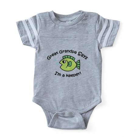 

CafePress - Keeperzgreatgrandpa - Cute Infant Baby Football Bodysuit