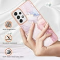thumbnail image 3 of SaniMore for Samsung Galaxy A53 5G 6.5" 2022 Case with Wireless Charging Shockproof TPU Backplane Glitter Marble Pattern Fashion Design Anti-drop Anti-fingerprint Skin-feel Cover, Rosegold, 3 of 5