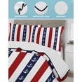 thumbnail image 4 of Nautical Anchor Twin XL Size Down Alternative Comforter, Lightweight Comforter Quilt Bedding Set with Pillow Shams Red Navy Blue White Stripe Geometric All Seasons Bed Comforter Duvet Insert 68"x98", 4 of 7