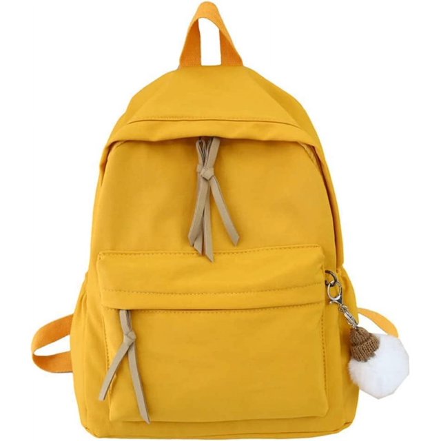 LinYooLi Fashion Canvas Nylon Backpack Satchel for Women Men, Large Shoulder Bag Removable Pendant