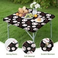 thumbnail image 4 of Black Baseballs and Hearts Pattern Square Fitted Tablecloth with Elastic Edge,Square Table Cover,Washable Elastic Table Cover for Home Kitchen Party Decor 34"x34", 4 of 6