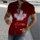 thumbnail image 3 of Nueva camisa hawaiana con estampado completo "I Love Canada" de verano para hombre, camisa informal de manga corta con botones para hombre, camisa de playa de talla grande, 3 of 5