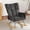 Black +  Chenille + No footrest, variant on Upholstered Nursery Rocking Chair with Side Pocket, Wingback Glider Rocker with Solid Wood Base