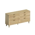 thumbnail image 2 of 59" Rattan Dresser with Drawers, 6 Drawer Dresser for Bedroom, Clothes Storage Cabinet for Bedroom, Metal Handle&Wood Legs for Hallway, Living Room, Bedroom, 2 of 2