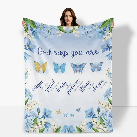 Friendship Love Theme Blue Gift For Friends Couples Encouragement Floral Fleece Blanket Sofa Bed Travel Camping Polyester Throw Shipped From USA Soft Warm Comfortable Flannel Blanket Gift