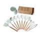 thumbnail image 1 of Utensilios de cocina de silicona, 12 piezas, sartén antiadherente, utensilios de cocina, espátula con mango de madera, cuchara para sopa, raspador, traje, 1 of 6