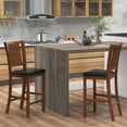 thumbnail image 4 of Costway 2-Piece 25.5" Bar Chair Set with Backrest Padded Seat Footrest Rubber Wood Frame, 4 of 9