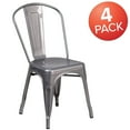 thumbnail image 3 of Flash Furniture Clear Coated Metal Indoor Stackable,PK4 4-XU-DG-TP001-GG, 3 of 8