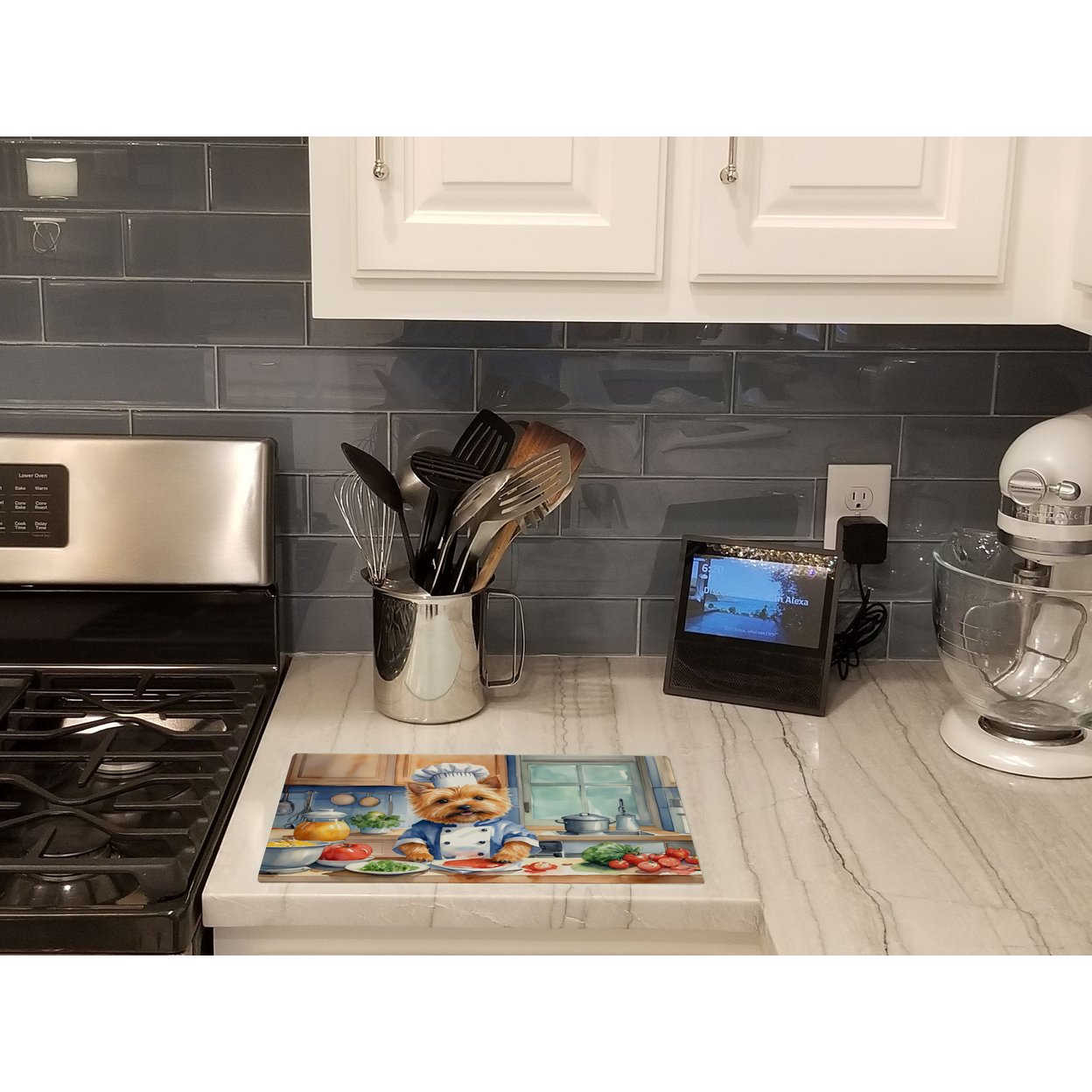 Norwich Terrier The Chef Glass Cutting Board 12 in x 15 in