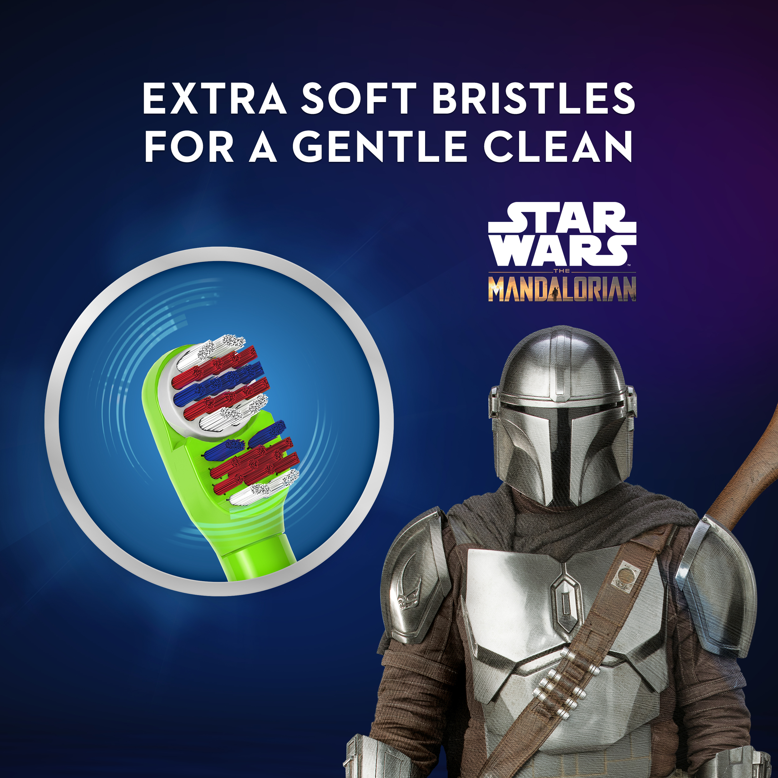 Oral-B Kid's Battery Toothbrush Featuring Lucasfilm's Mandalorian, Full Head, Soft, for Children 3+ - image 3 of 8