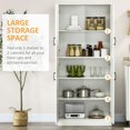 thumbnail image 4 of HOMCOM Garde-Manger de Cuisine de 71 Pouces avec 4 Portes à Charnières et Tablettes Ajustables, 4 of 10