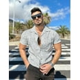 thumbnail image 3 of HAOMEILI Men's Hawaiian Shirt Short Sleeve Floral Button Down Shirts Tropical Holiday Beach Shirts, 3 of 7