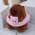 thumbnail image 4 of Gift Swimming Ring Capybara Stuffed Animals for Birthday Gift Headgear Capybara Doll Plush Capybara Keychain Capybara Bag Pendant Fluffty Animal Doll GREEN, 4 of 8