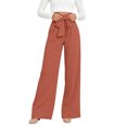 thumbnail image 3 of Tqcoqu Women's High Waisted Wide Leg Lounge Pants, Lightweight Loose Work Elastic Casual Outfits Trousers with Pockets, 3 of 7
