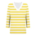 thumbnail image 6 of Jalioing 3/4 Sleeve Shirts for Women Casual Print V Neck Spring Summer Tees Tops Fashion Loose T Shirt Clothes, 6 of 9