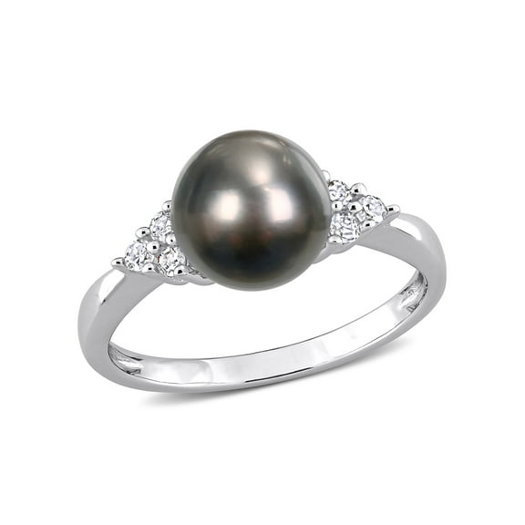 Everly Women's Cultured Pearl and Diamond Sterling Silver Ring