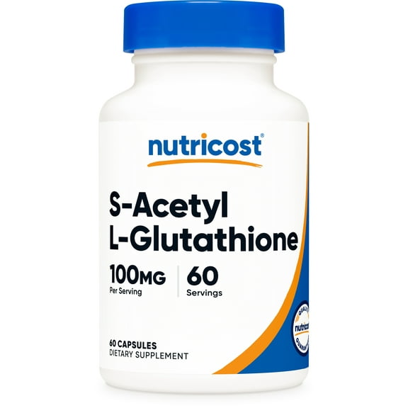 Nutricost S-Acetyl-L-Glutathione 100MG, 60 Capsules, - GMO-Free, Vegan