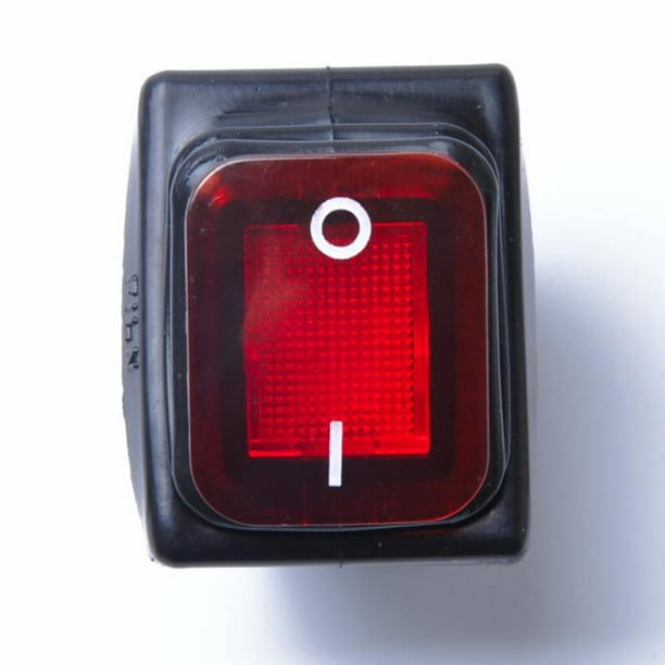 2 Interrupteurs à Bascule LED Rectangulaires SPST 4 Broches – Rouge, 250V, Marche/arrêt