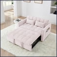 thumbnail image 3 of Modern Velvet 55.5-Inch 3-Position Convertible Sofa Bed for Living Room – Pink, 3 of 12