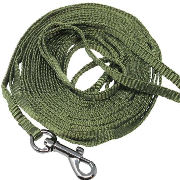 15ft Nylon Tracking Dog Leash 1/4" Wide Extra Long Training Lead XSmall Breeds Puppies