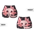 thumbnail image 6 of Yiaed Chibi Axolotl Sakura Fantasy Print Women's Athletic Shorts Running Shorts Sporty Short High Waisted Elastic Workout Shorts for Yoga Gym Running & Sports -Large, 6 of 8