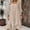 Khaki, variant on IUYRTFE Women's Summer Boho Peasant Dress with Tie Neck and Ruffle Hem 3/4 Sleeve Flowy Midi Dress