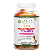 Zaytun Vitamins Halal Kids Multivitamin Gummies, Naturally Sourced Vitamin A, C, D, E, B6, B12, Supports Healthy Growth, Non-GMO, 90 Gummies, Made in USA - Halal Vitamins