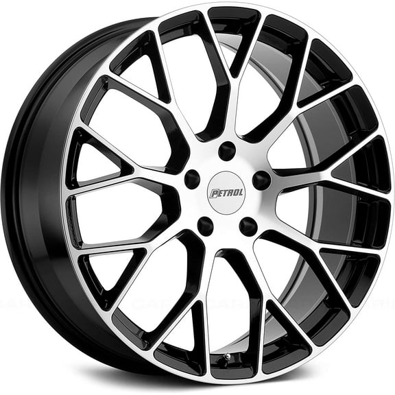 Petrol P2B 17X8 5X108 40Et 76.1Cb Gloss Black W/ Machined Face Wheel