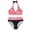 Orange, variant on CIENVNSTG Plus Size Women's Two Piece Halter Bikini with Padded Cups Wire-Free Cross Front Printed Swimwear High Waist Bottom Bathing Suit Blue L