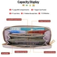 thumbnail image 4 of GAEKEAO Womens Wallet RFID Blocking Leather Wristlet Purse Large Capacity Card Holder Long Ladies Wallet Zip Around Clutch, 4 of 11