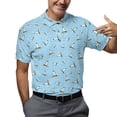 thumbnail image 5 of Blue Casual Bullet Penguin Polo Shirts For Men Funny Golf Polos Mens Polo Shirts Short Sleeve Button Up Shirt Men Golf Shirt, 5 of 7