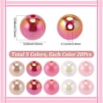 thumbnail image 2 of 100Pcs 5 Colors Pink Acrylic Beads 16mm Bubblegum Beads Bulk Valentines Round Plastic Chunky Charm Ball Gum Focal Loose Spacer, 2 of 7