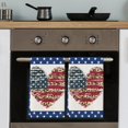 thumbnail image 4 of 4th of July Kitchen Towels Set of 2 USA Flag Blue Side Dish Towels and Dishcloths Sets Decorative Tea Towel Leopard Red Stripes Heart Independence Day Absorbent Hand Towels for Kitchen Bathroom, 4 of 6