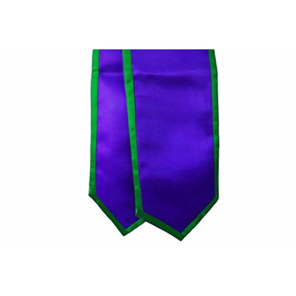 Honors Graduation Academic Stoles/Sashes with Classic End and Trim (Purple w/Kelly Green Trim)