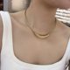 thumbnail image 1 of Collar de acero de titanio, estilo frío, estilo metálico, diseño de colgante de codo curvo, collar de moda, 1 of 5