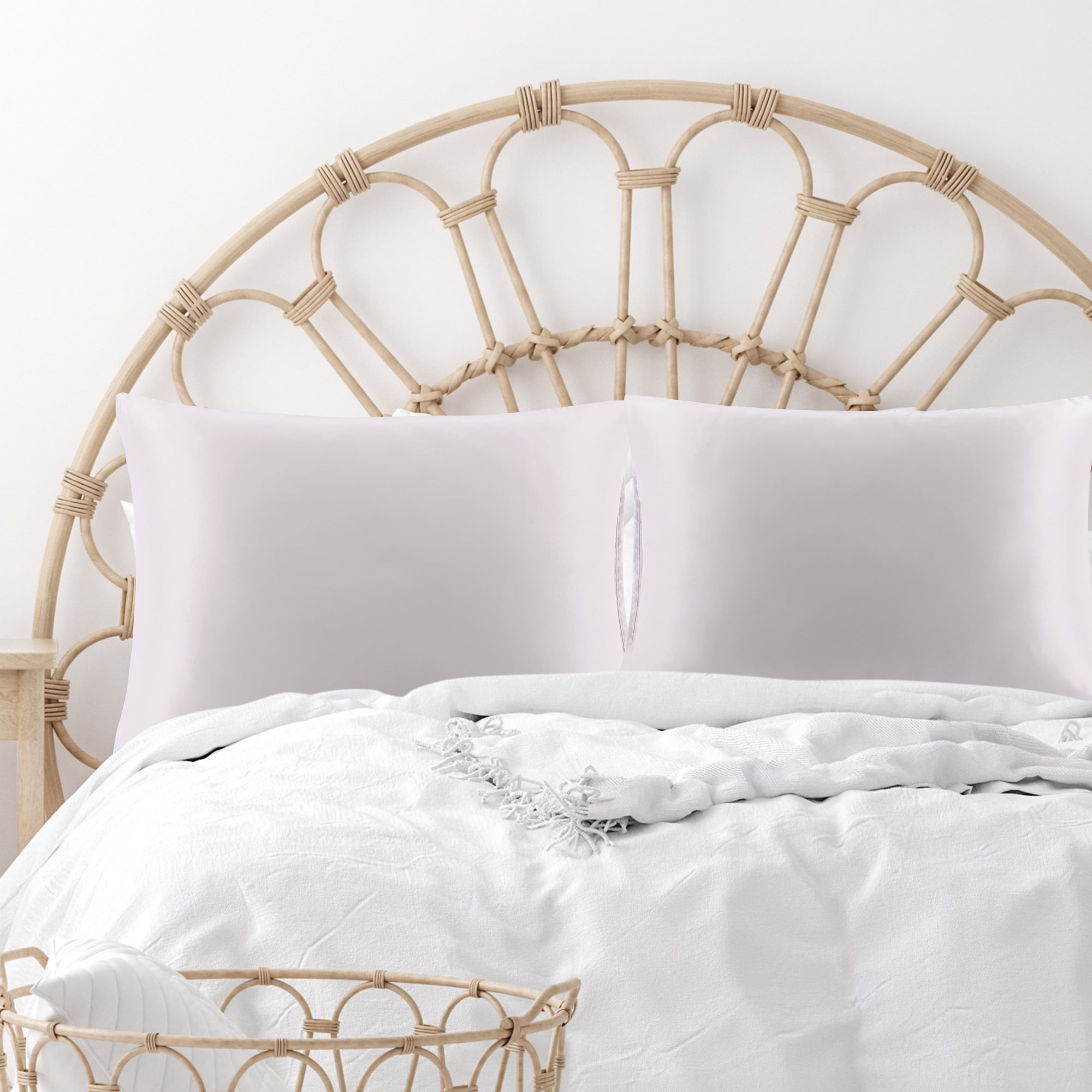 Unique Bargains 4 Pack Satin Pillowcases for Hair and Skin, Silver Standard