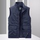 thumbnail image 4 of Ceisia Men's Relaxed Fit Multi-Pocket Utility Vest - Stand-Up Collar Zip Front Dark Blue M Gifts, 4 of 7