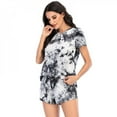thumbnail image 2 of Ensemble de Pyjama Décontracté Teinture sur Nœuds Shorts pour Femme, Manches Courtes, Ensembles de Pyjamas pour Femme, Coton Douillet, Ensemble de Pyjama pour Femme, Hauts de Sommeil Élastiques, 2 of 6