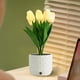 thumbnail image 4 of Lámpara de escritorio LED con flores artificiales, luz nocturna pequeña, ramo artificial de 6 cabezas para dormitorio, lámpara de noche, luz ambiental decorativa, iluminación de escritorio, luz noctur, 4 of 8