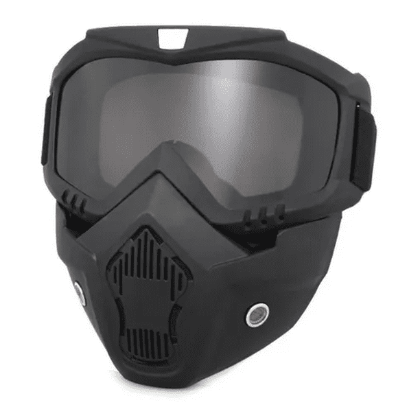 Mascara Y Goggles Motociclismo Tornasol Negro Malubero Malu2043