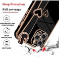 thumbnail image 2 of Compatible with iPhone 12 Pro Max Case for Women Girls,Soft TPU Cute Love Heart Plating Electroplate Wristband Bumper Holder Bling Case Slim Anti-Scratch Shockproof Luxury Case(Elegant Black), 2 of 7