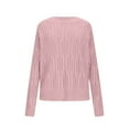 thumbnail image 4 of ClodeEU Womens Round Neck Knit Sweaters,Lightweight Cable Knit Soft Pullover Sweaters,Trendy Fall Outfits Pink,Womens Plus XXL, 4 of 8