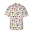 thumbnail image 3 of Balery Tulips Flowers Print Men's Hawaiian Shirts Short Sleeve Beach Shirt Relaxed Fit Vacation Button Down Shirts-Small, 3 of 9
