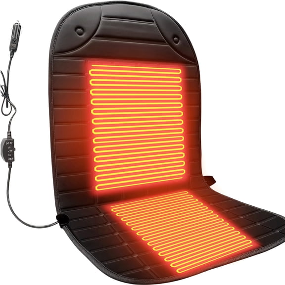 Universal Car Seat Heater Pad, 12V Powered with Dual Heat Level Settings