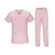 thumbnail image 5 of Conjunto de de enfermería, pantalones quirúrgicos, conjunto de uniforme de enfermería de manga corta suave, Rosa claro, 5 of 8