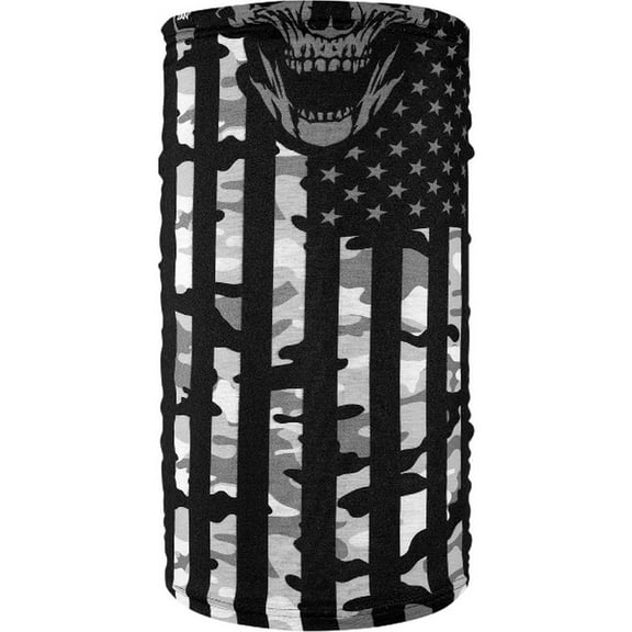 Zan Headgear Fleece Lined Motley Neck Tube Urban Camo Flag