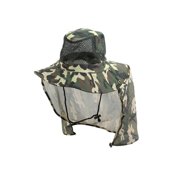 INSPIRE CHIC Men's Mesh Design Top Camouflage Print Fishing Bucket Hat