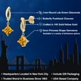 thumbnail image 2 of Gem Stone King 14K Yellow Gold Yellow Citrine and Lab Grown Diamond Earrings for Women | 1.25 Cttw | Gemstone November Birthstone | Princess 5MM, 2 of 6